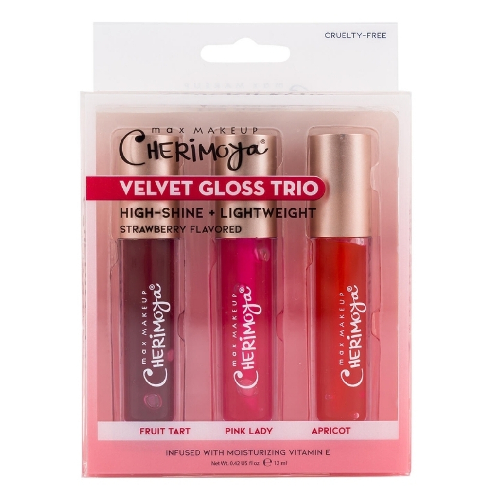 Max Makeup Cherimoya Velvet‎ Glass Trio Lip Gloss
